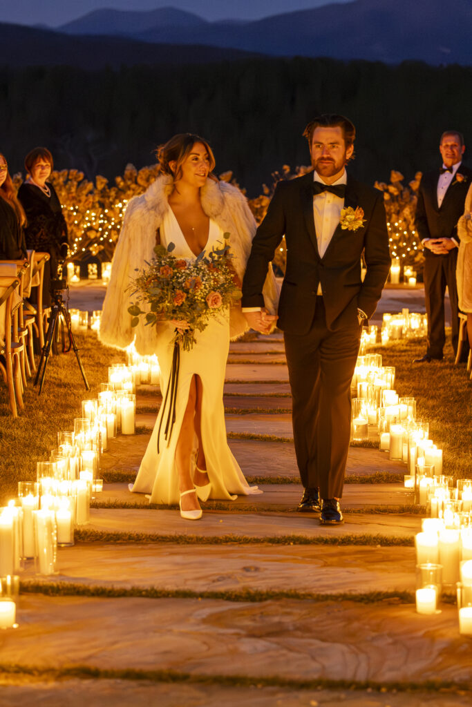 A New Years Eve wedding ceremony at The Seclusion, a luxury Virginia wedding and event venue.